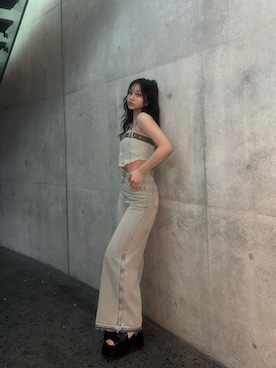 「MURUA（ムルーア）のアイテム（トップス）」を使った、SAKURAさん（レディース・165cm）の春コーディネート