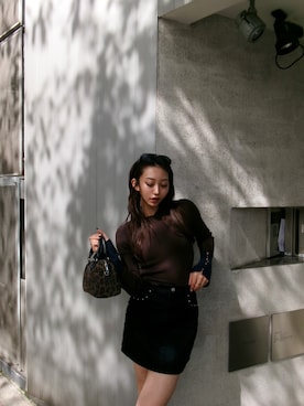 「MURUA（ムルーア）のアイテム（スカート）」を使った、SAKURAさん（レディース・165cm）の秋コーディネート