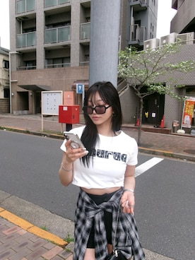 「MURUA（ムルーア）のアイテム（トップス）」を使った、SAKURAさん（レディース・165cm）の春コーディネート