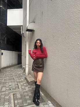 「MURUA（ムルーア）のアイテム（スカート）」を使った、SAKURAさん（レディース・165cm）の秋コーディネート