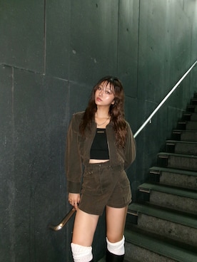 「MURUA（ムルーア）のアイテム（ブルゾン）」を使った、SAKURAさん（レディース・165cm）の秋コーディネート