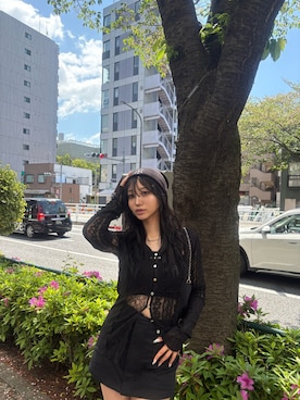 「MURUA（ムルーア）のアイテム（トップス）」を使った、SAKURAさん（レディース・165cm）の春コーディネート