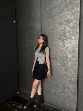 「アイテム（ニット/セーター）」を使った、SAKURAさん（レディース・165cm）の夏コーディネート