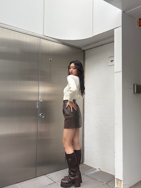 「MURUA（ムルーア）のアイテム（スカート）」を使った、SAKURAさん（レディース・165cm）の秋コーディネート