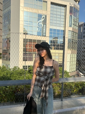 「MURUA（ムルーア）のアイテム（トップス）」を使った、SAKURAさん（レディース・165cm）の春コーディネート