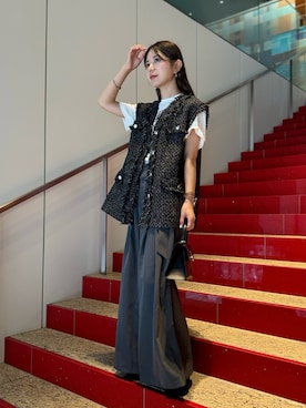 「アイテム（ベスト）」を使った、yun1oさん（レディース・158cm）の秋コーディネート