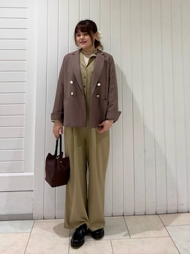 「アイテム（つなぎ/オールインワン）」を使った、Marinさん（レディース・163cm）の秋コーディネート