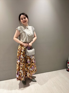 「アイテム（タンクトップ、グリーン系）」を使った、Marinさん（レディース・163cm）の夏コーディネート