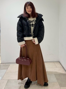 「アイテム（ジャケット/アウター、ベージュ系）」を使った、Marinさん（レディース・163cm）の冬コーディネート