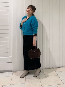 「アイテム（その他、パープル系）」を使った、Marinさん（レディース・163cm）の秋コーディネート