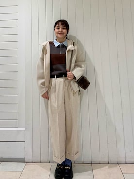 「アイテム（ブルゾン）」を使った、Marinさん（レディース・163cm）の秋コーディネート