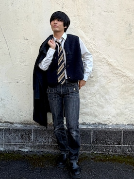 「アイテム（ネクタイ）」を使った、nichikaさん（メンズ・178cm・10代）の秋コーディネート