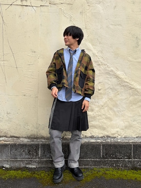 「アイテム（スカート）」を使った、nichikaさん（メンズ・178cm）の秋コーディネート