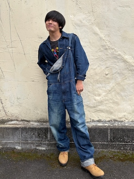 「アイテム（サロペット/オーバーオール）」を使った、nichikaさん（メンズ・178cm）の秋コーディネート