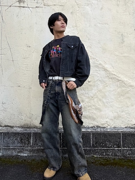 「アイテム（デニムジャケット）」を使った、nichikaさん（メンズ・178cm・10代）の秋コーディネート
