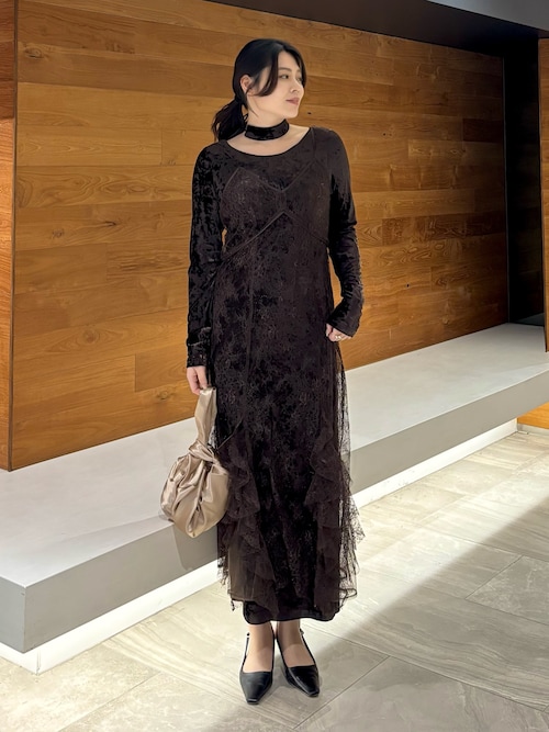 ANDRESDブラックレースパーティドレス ANDRESDのワンピース/ドレスを使ったコーディネート(ZOZOTOWN Yahoo!店