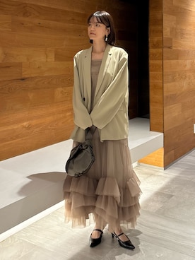 「アイテム（ドレス）」を使った、ANDRESD EC事業部さん（レディース・160cm）の秋コーディネート