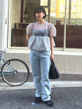 「アイテム（パンツドレス）」を使った、ANDRESD EC事業部さん（レディース・160cm）の夏コーディネート