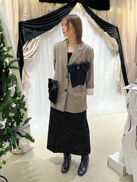 「アイテム（ドレス）」を使った、ANDRESD EC事業部さん（レディース・156cm）の冬コーディネート