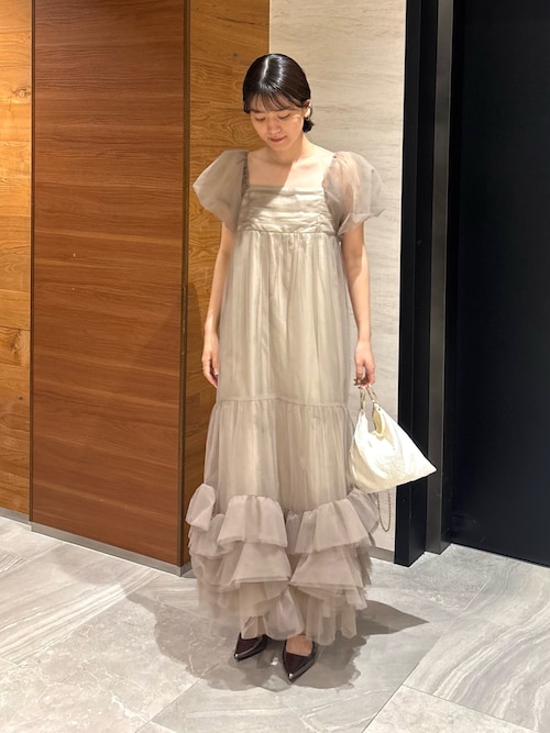 ボリュームチュールパフスリーブドレス / volume tulle puff sleeve