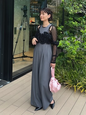「アイテム（パンツドレス）」を使った、ANDRESD EC事業部さん（レディース・160cm）の夏コーディネート