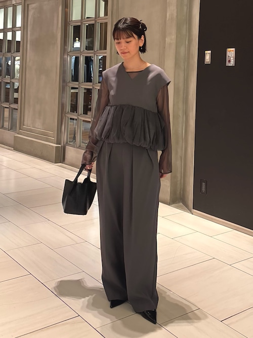 セール】ペプラムチュールセットアップパンツドレス / peplum tulle
