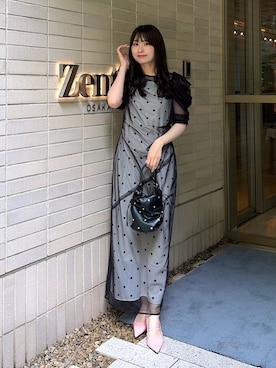 「アイテム（ドレス）」を使った、ANDRESD staffさん（レディース・164cm）の夏コーディネート