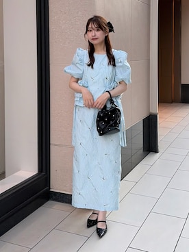 「アイテム（ワンピース/ドレス）」を使った、ANDRESD staffさん（レディース・164cm）の夏コーディネート
