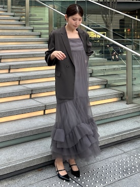 「アイテム（ドレス）」を使った、ANDRESD EC事業部さん（レディース・165cm）の秋コーディネート