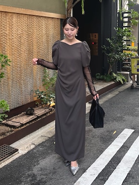 「アイテム（ドレス）」を使った、ANDRESD EC事業部さん（レディース・165cm）の秋コーディネート