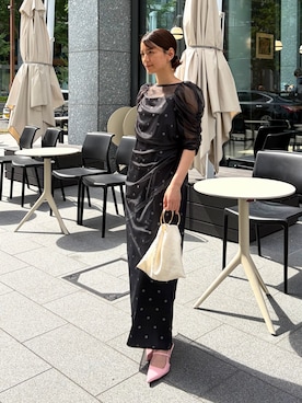 「アイテム（ドレス）」を使った、ANDRESD staffさん（レディース・160cm）の夏コーディネート