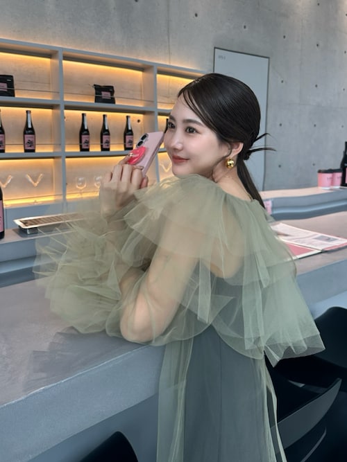 Andresd bloomingtulledressブラック チュール付きドレス blooming tulle dress ブルーミングチュールドレス（ドレス