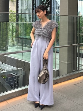 「アイテム（パンツドレス）」を使った、ANDRESD EC事業部さん（レディース・160cm）の夏コーディネート