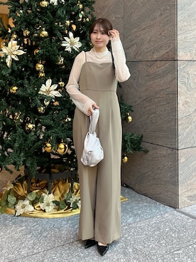 「アイテム（パンツドレス）」を使った、ANDRESD EC事業部さん（レディース・164cm）の秋コーディネート