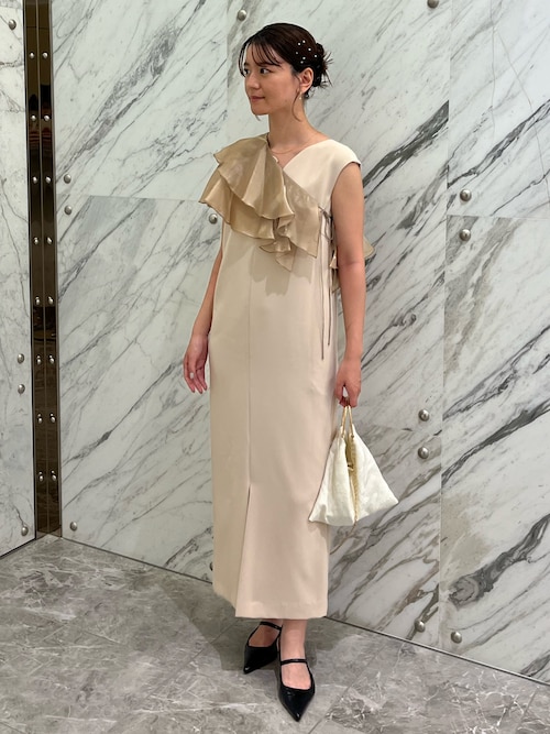 セール】グロッシーマルチラッフルドレス / glossy multi ruffle