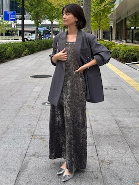 「アイテム（ドレス）」を使った、ANDRESD EC事業部さん（レディース・160cm）の秋コーディネート