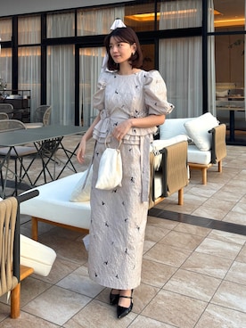 「ANDRESD（アンドレスド）のアイテム（バッグ、ホワイト系）」を使った、ANDRESD staffさん（レディース・160cm）の春コーディネート