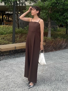 「アイテム（パンツドレス）」を使った、ANDRESD EC事業部さん（レディース・160cm）の夏コーディネート
