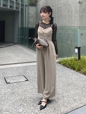 「アイテム（パンツドレス）」を使った、ANDRESD EC事業部さん（レディース・164cm）の夏コーディネート