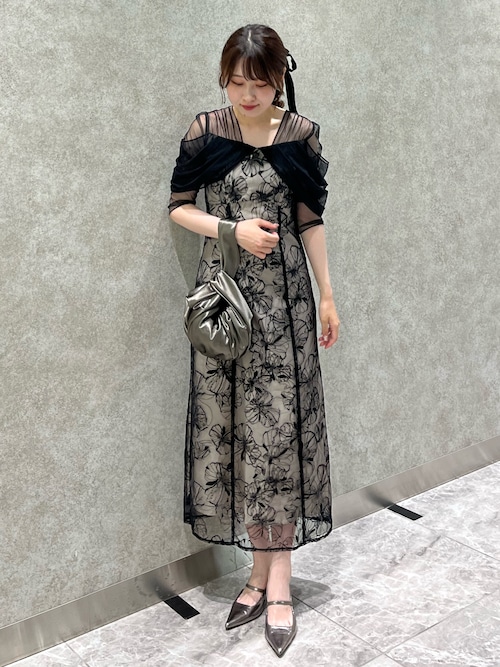 Andresd スパングル ドレス ANDRESD tulle drape spangle dress Andria