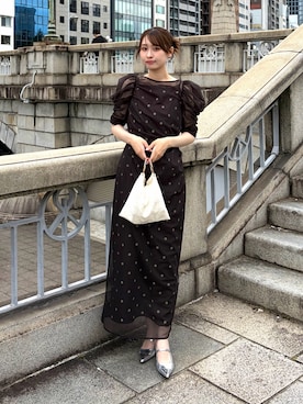 「アイテム（ドレス）」を使った、ANDRESD staffさん（レディース・164cm）の夏コーディネート