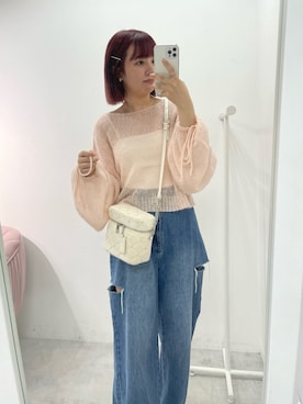 「ディズニーコーデ」｜「アイテム（ピンク系）」を使った、mayuさん（レディース・160cm）の夏コーディネート