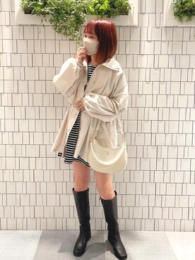 「nice claup」｜「アイテム（マウンテンパーカー）」を使った、mayuさん（レディース・160cm）の冬コーディネート