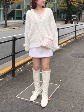 「one after another NICE CLAUP（ワンアフターアナザーナイスクラップ）のアイテム（その他シューズ）」を使った、mayuさん（レディース・160cm）の冬コーディネート