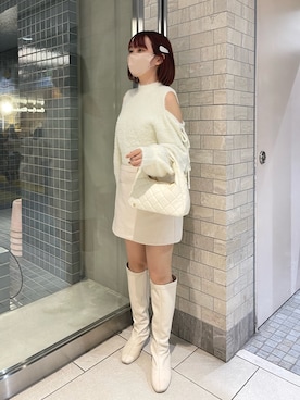 「one after another NICE CLAUP（ワンアフターアナザーナイスクラップ）のアイテム（その他シューズ）」を使った、mayuさん（レディース・160cm）の冬コーディネート