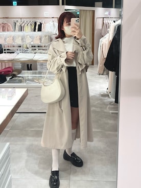 「nice claup」｜「アイテム（トレンチコート）」を使った、mayuさん（レディース・160cm）の冬コーディネート