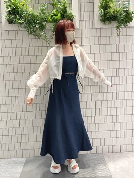 「one after another NICE CLAUP（ワンアフターアナザーナイスクラップ）のアイテム（その他シューズ）」を使った、mayuさん（レディース・160cm）の夏コーディネート