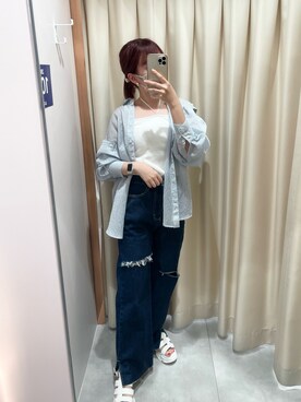 「one after another NICE CLAUP（ワンアフターアナザーナイスクラップ）のスニーカー底グルカサンダル（サンダル）」を使った、mayuさん（レディース・160cm）の夏コーディネート