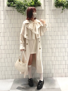 「nice claup」｜「アイテム（トレンチコート）」を使った、mayuさん（レディース・160cm）の冬コーディネート