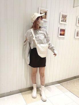 「nice claup」｜「アイテム（帽子）」を使った、mayuさん（レディース・160cm）の秋コーディネート